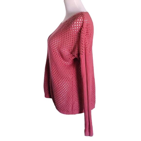 PRANA Parker Open Knit 100% Organic Cotton Sweater Red Slate Womens XSmall - Picture 10 of 11